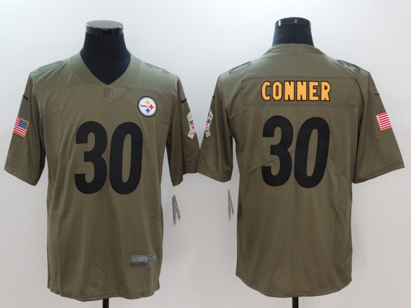 Men Pittsburgh Steelers #30 Conner Nike Olive Salute To Service Limited NFL Jerseys